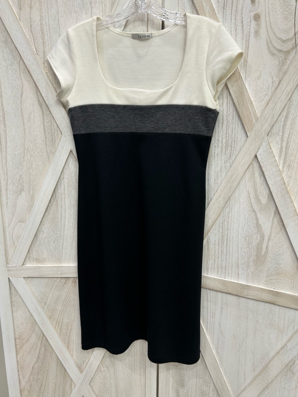 Classic Colorblock Midi Dress by Nic+Zoe - Black, Gray & Cream